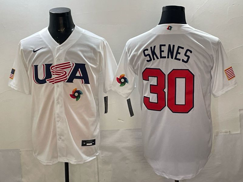 Men 2026 World Cub USA #30 Skenes white Nike MLB Jersey style 04